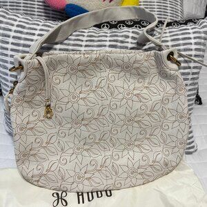 HOBO Fern Embroidered. in Pebbled White Leather